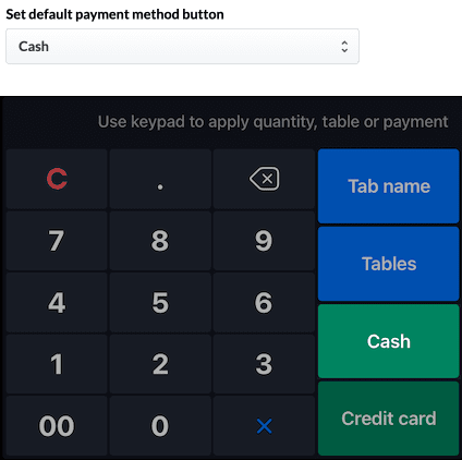 Cash payment method on POS