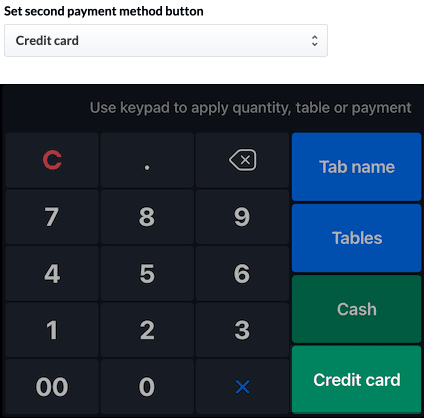 Credit card payment method on POS