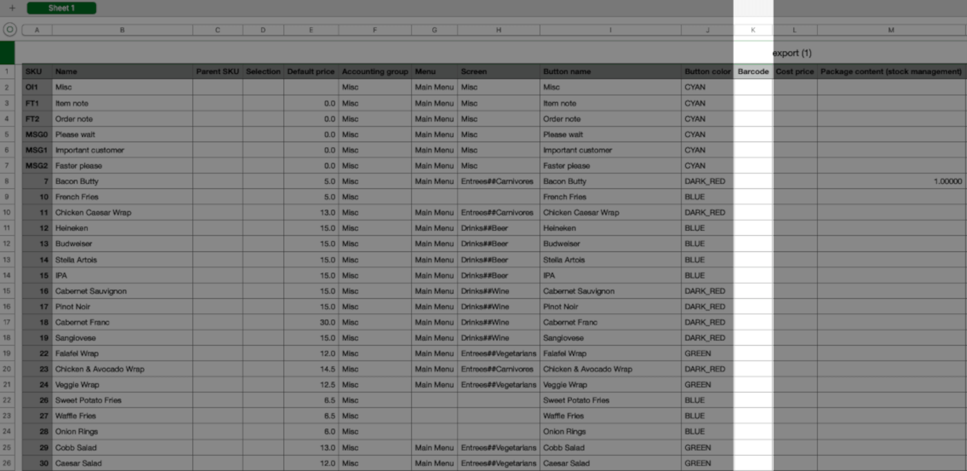 Exported spreadsheet with barcode column highlight.png
