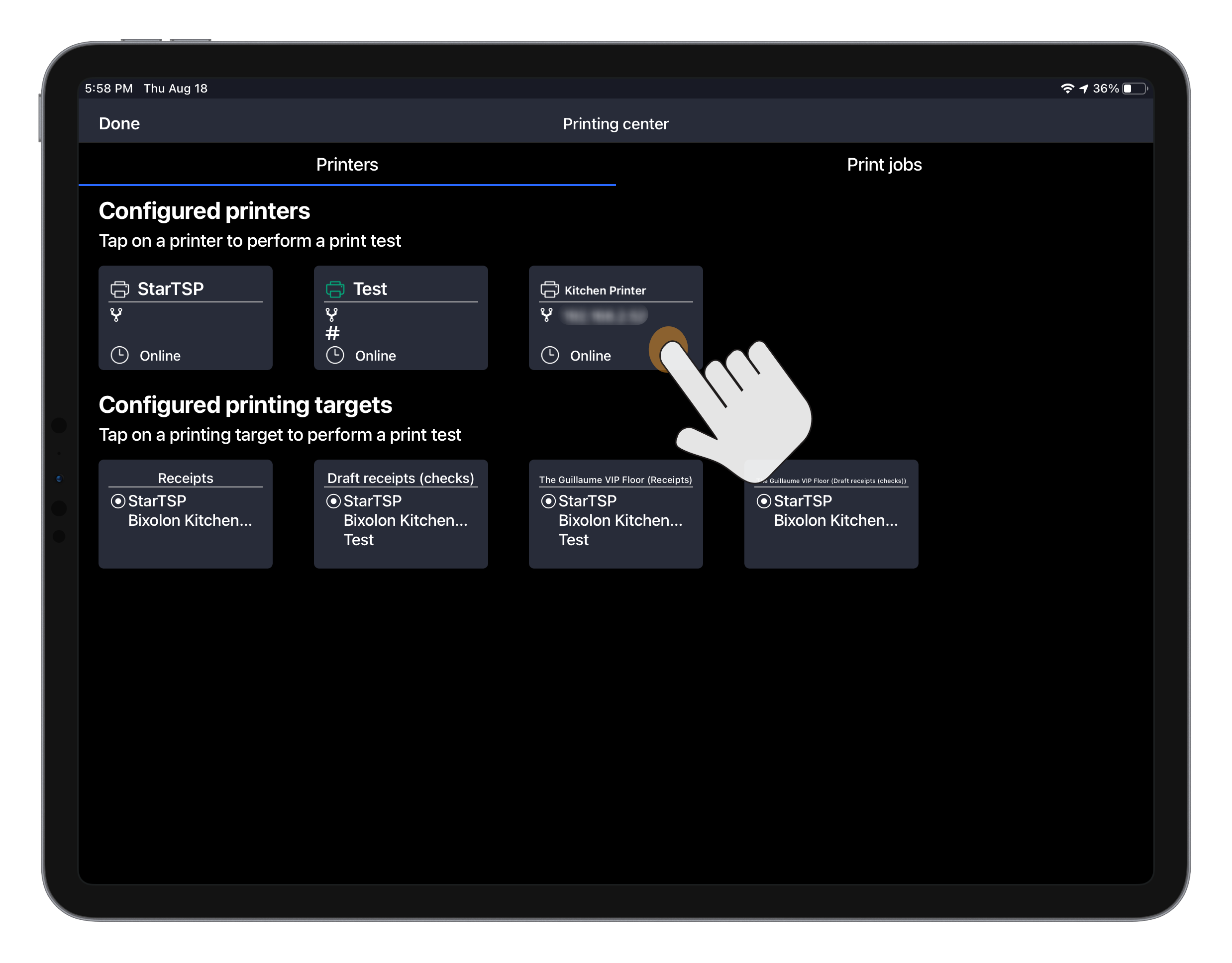 Setting up a receipt printer Lightspeed Restaurant (KSeries)