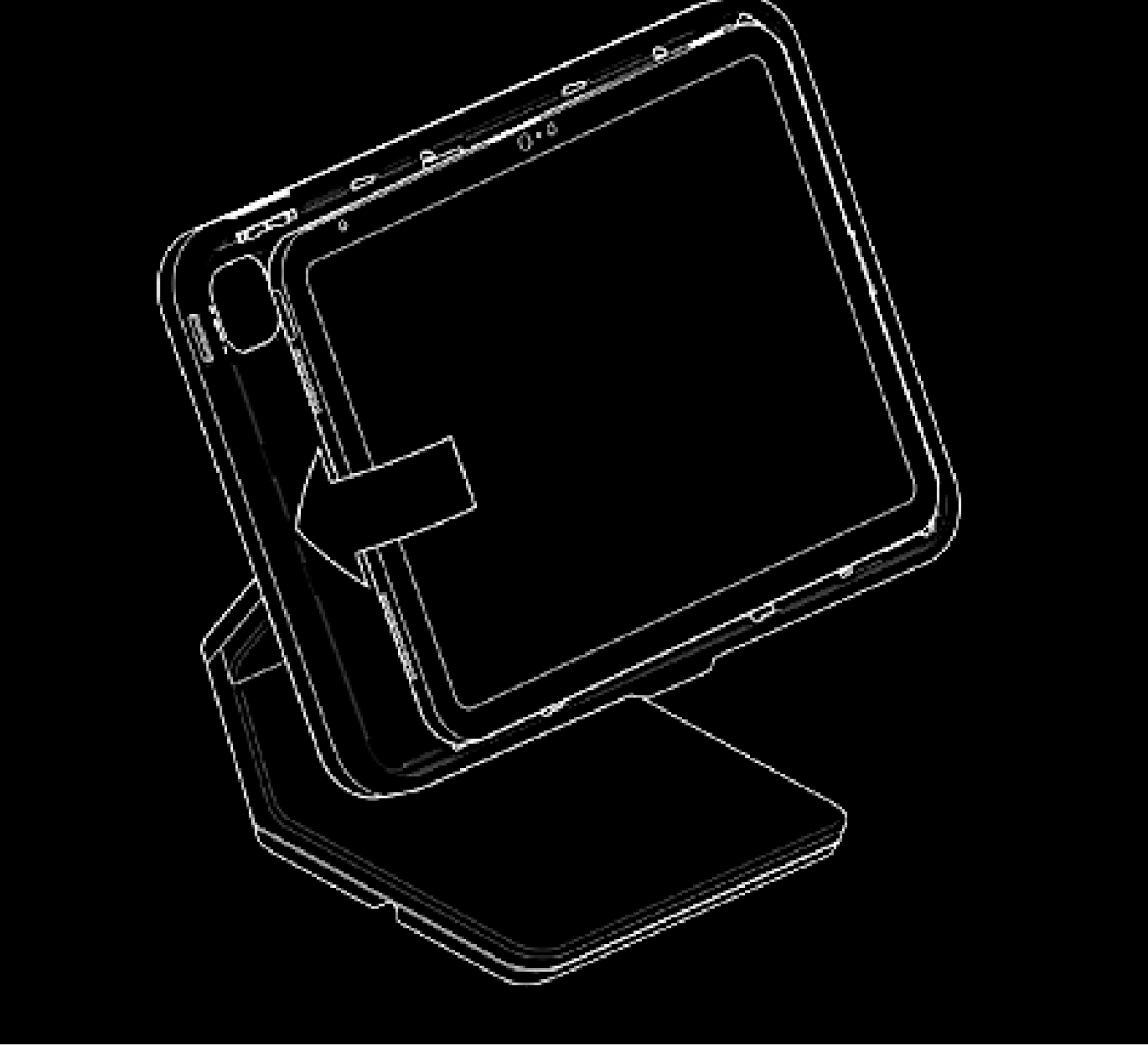 Once the iPad is connected, position the iPad into the enclosure