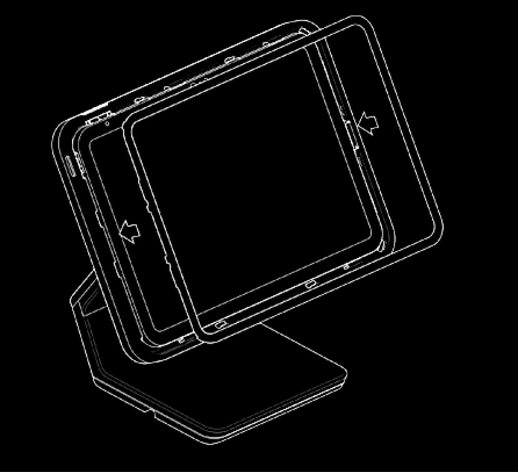 Placez la monture du cadre sur le cadre de l’iPad