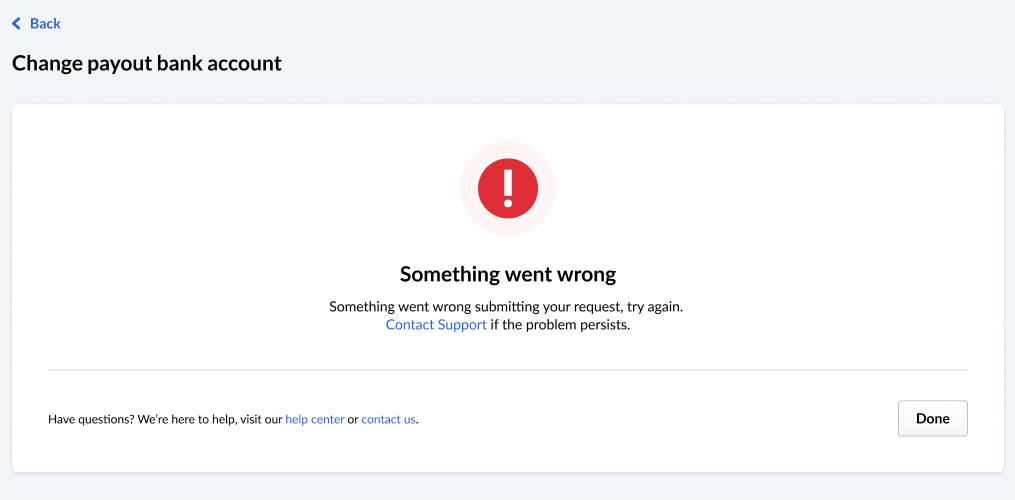 Image reads 'Something went wrong' with a red error symbol visible