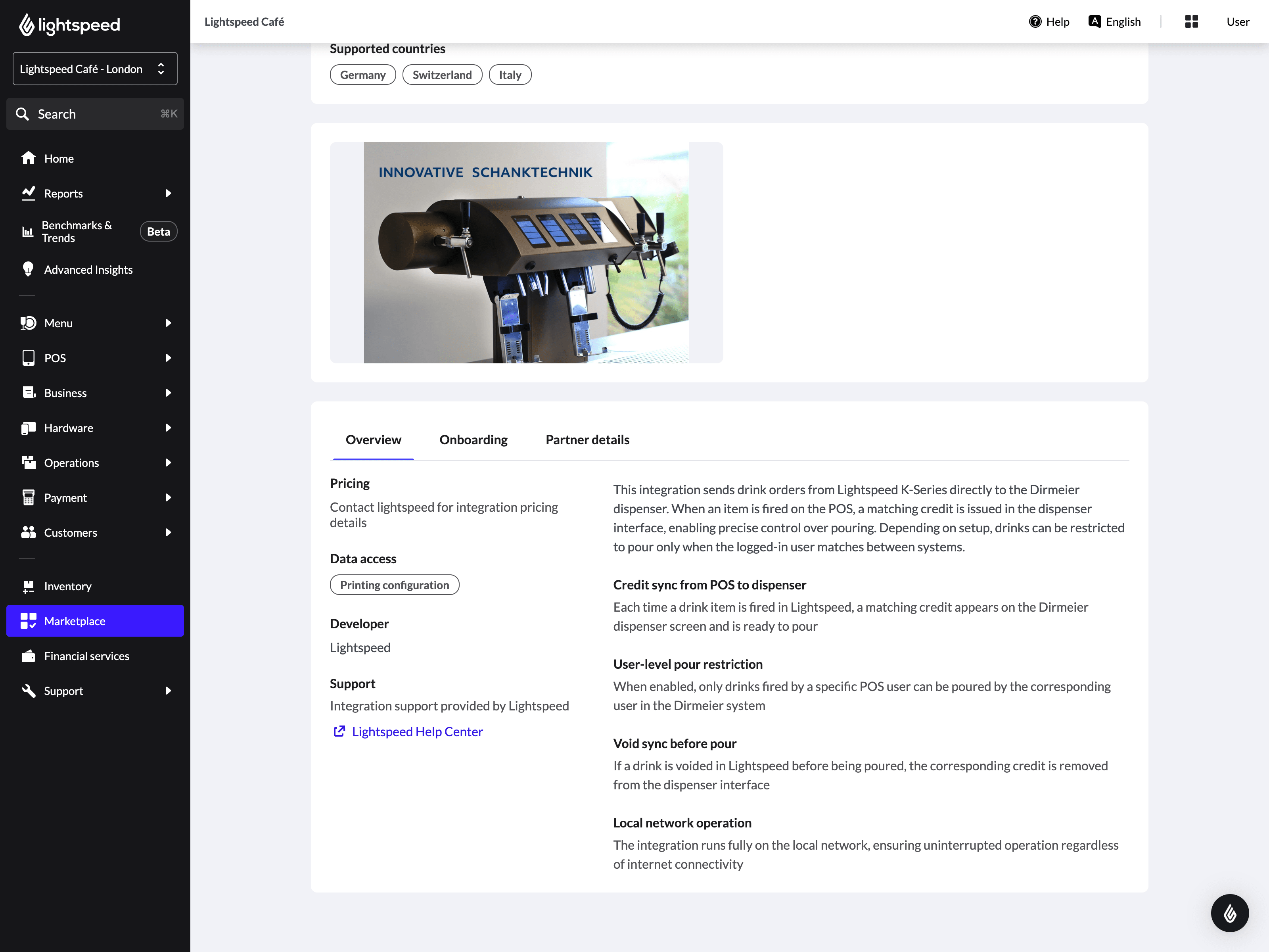 MArketplace Integration Details