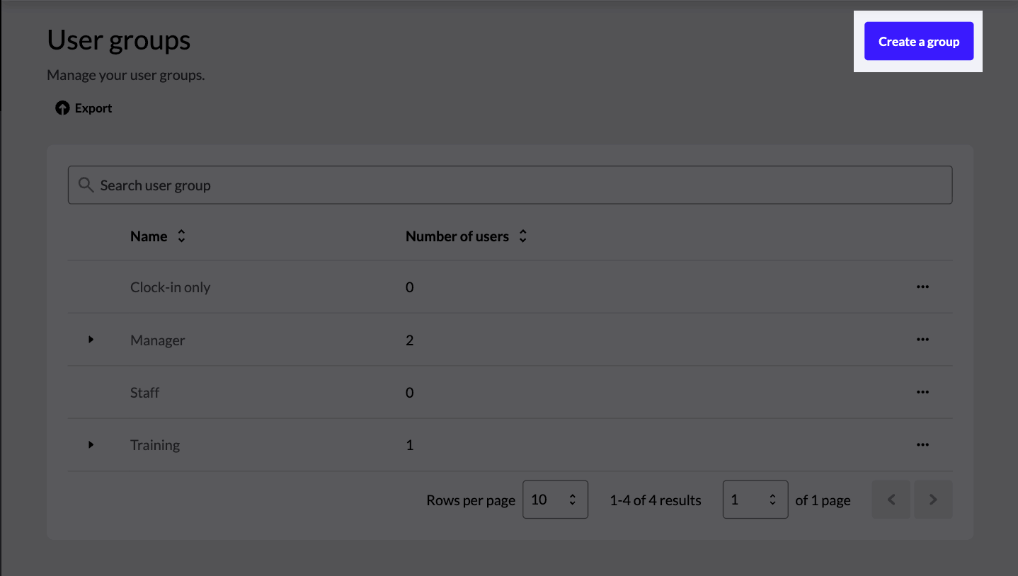The Create a group button highlighted