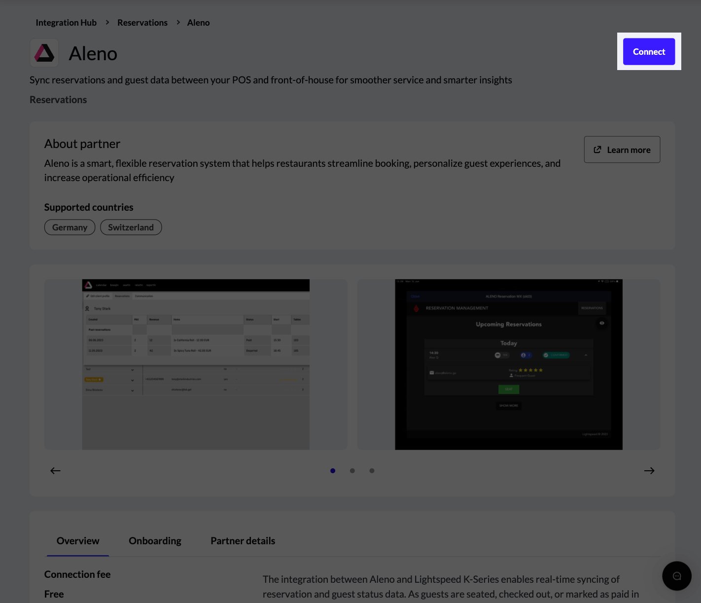 The Connect button highlighted
