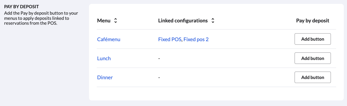 The Pay by Deposit section
