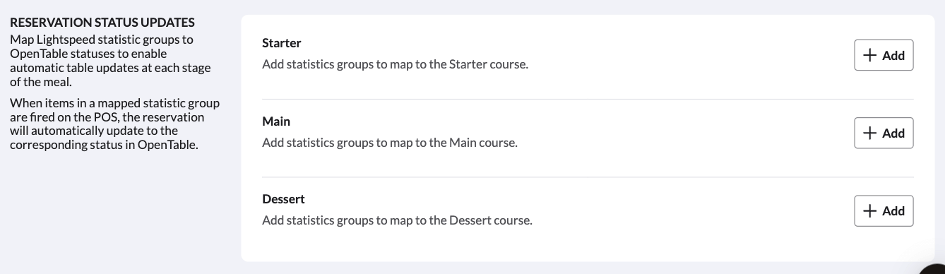 The Reservation status updates section