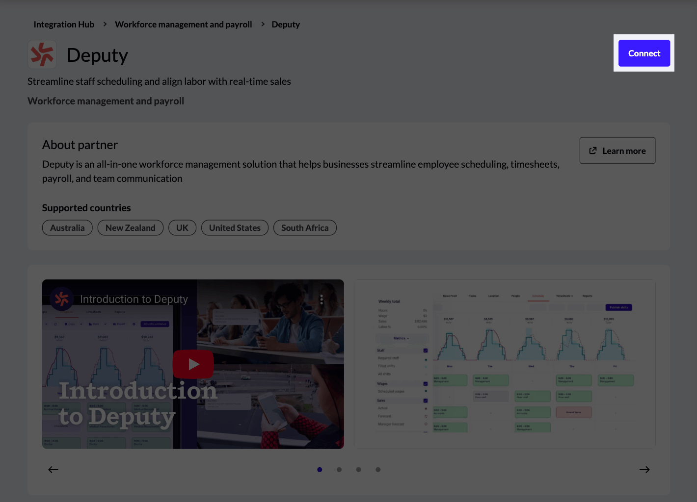 The Connect button highlighted