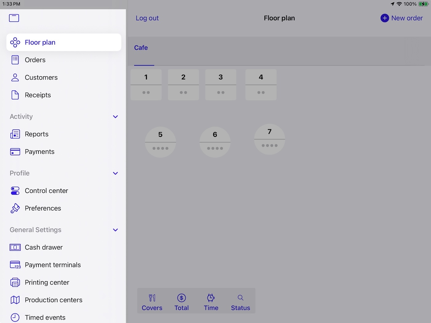 The More menu in Lightspeed POS.