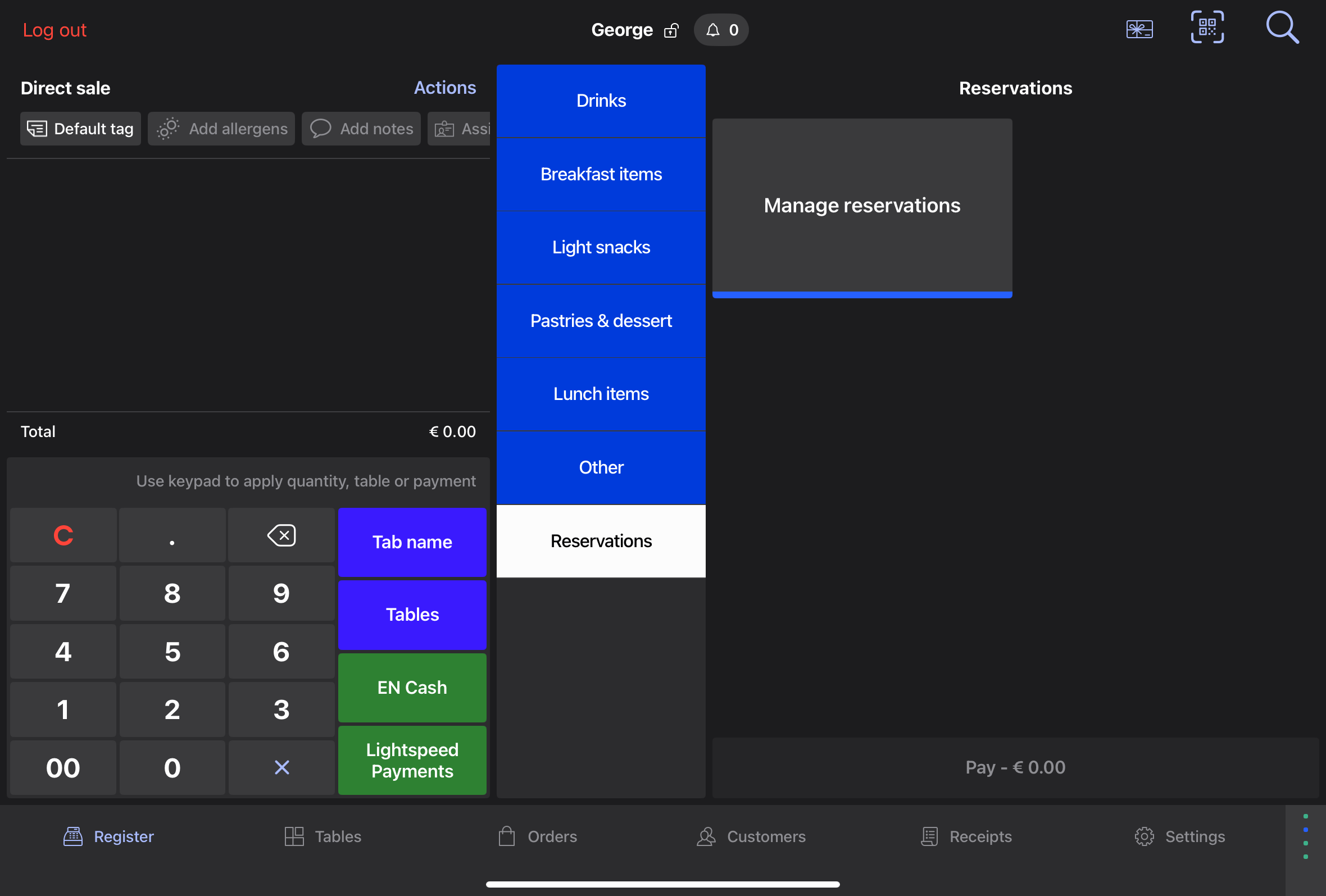 Gestion de Lightspeed Reservations sur la caisse