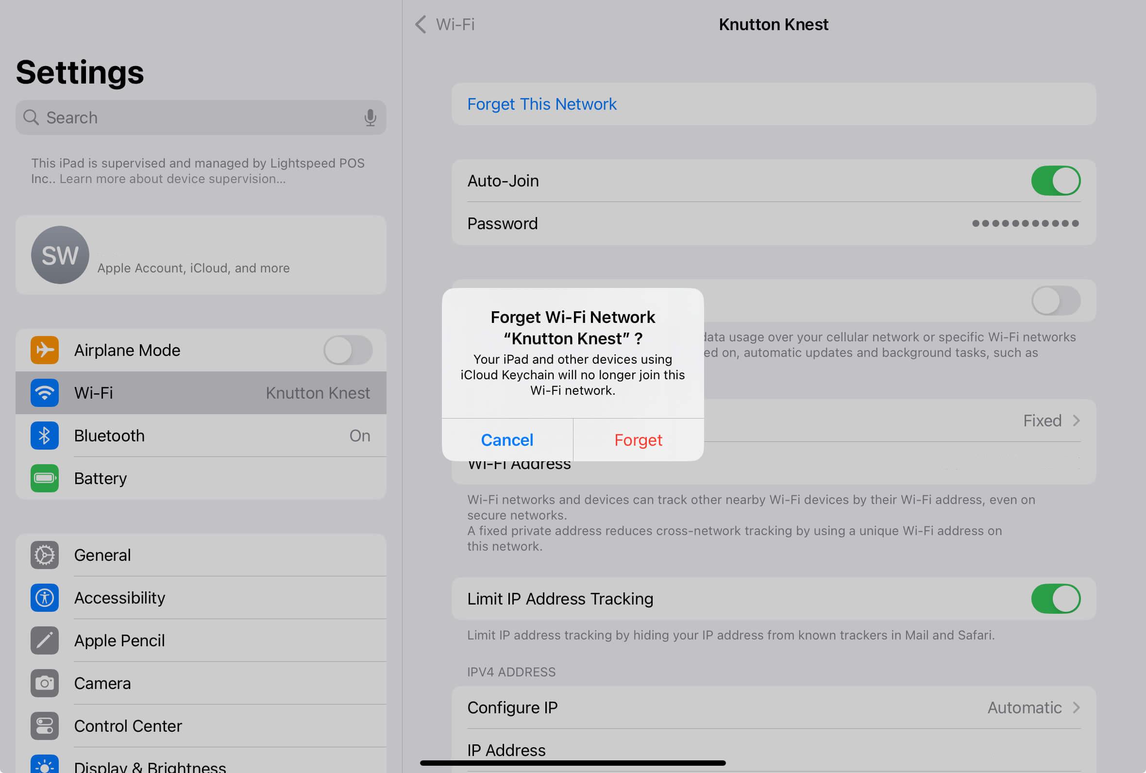 Das Pop-up WLAN-Netzwerk ignorieren