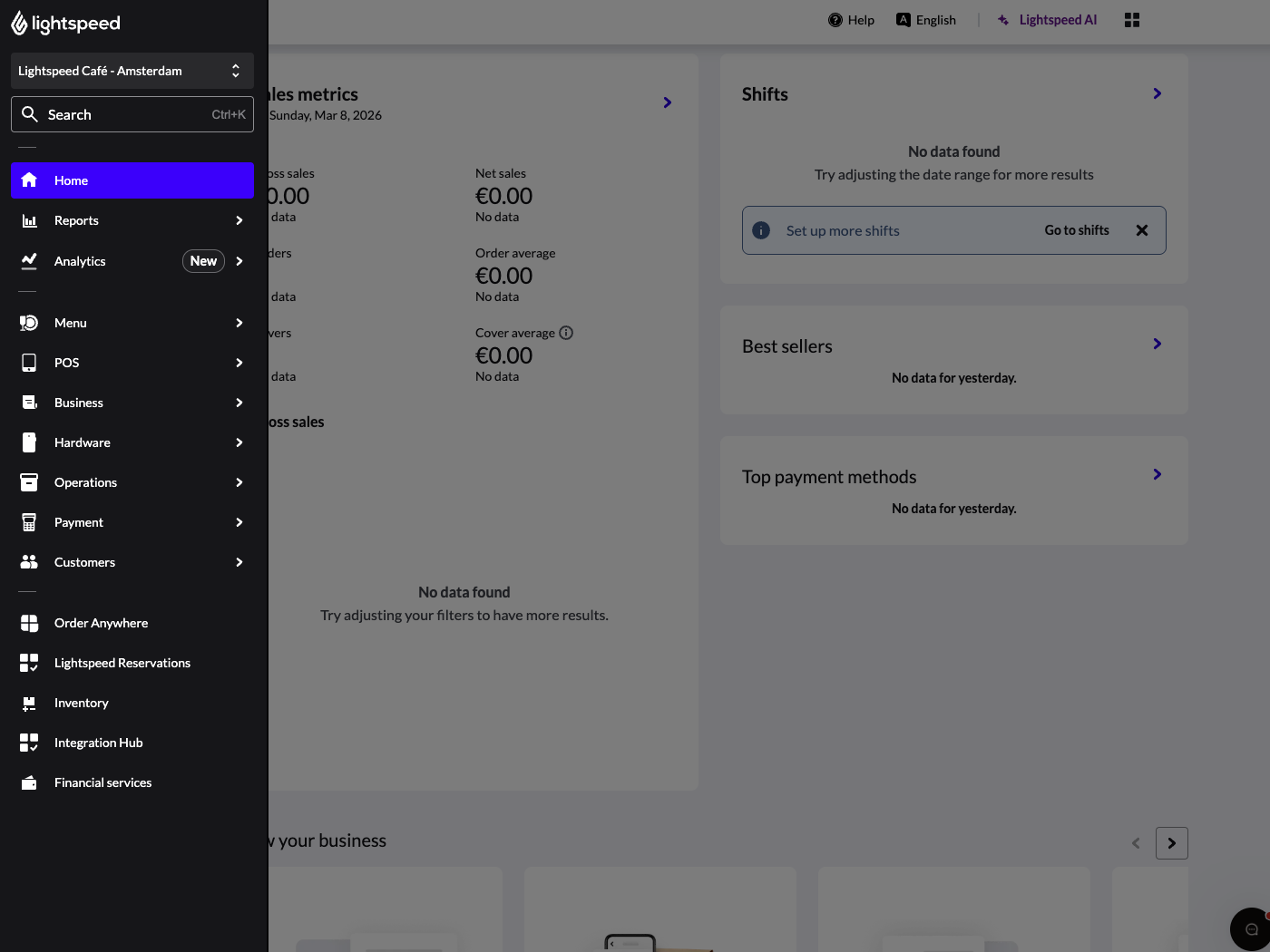 The Back Office navigation sidebar