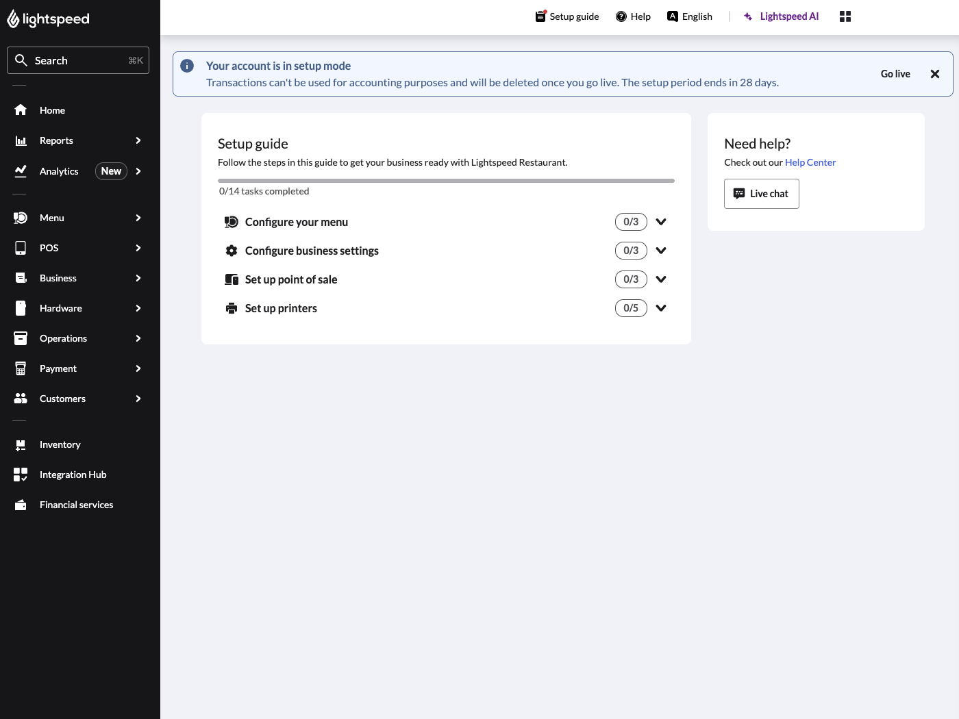Back Office setup guide