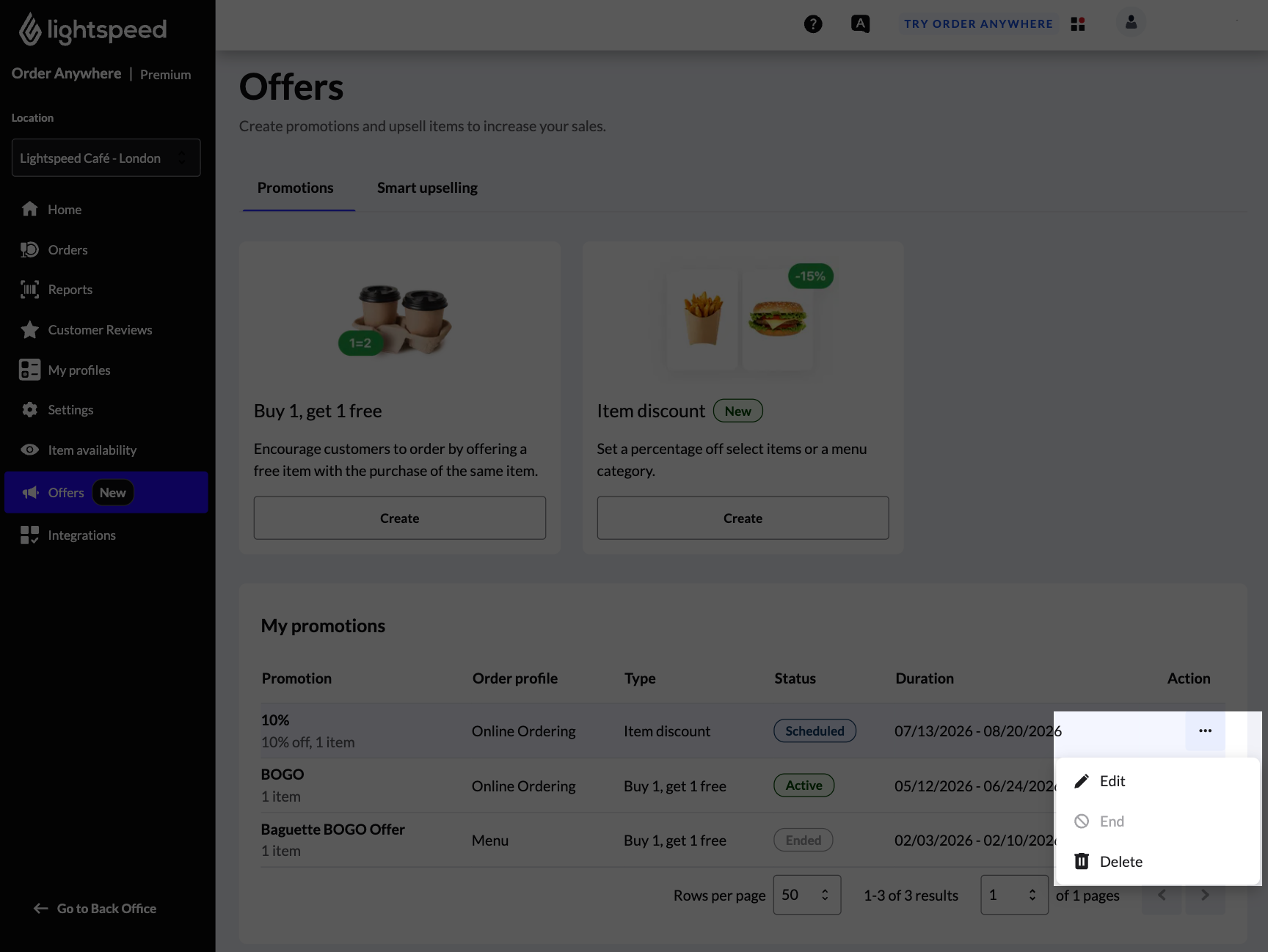 The three-dot menu options highlighted