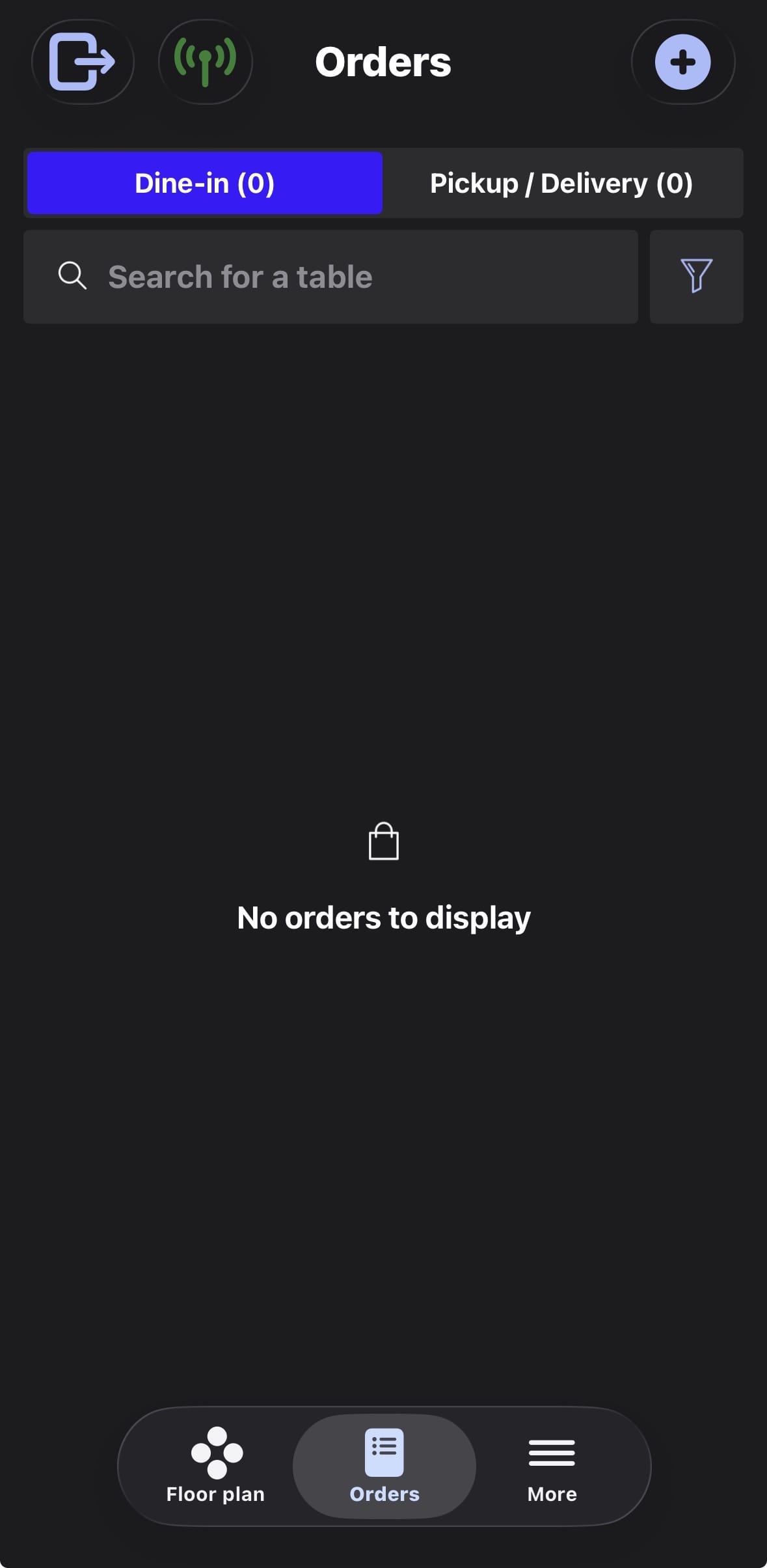 iPhone POS orders screen