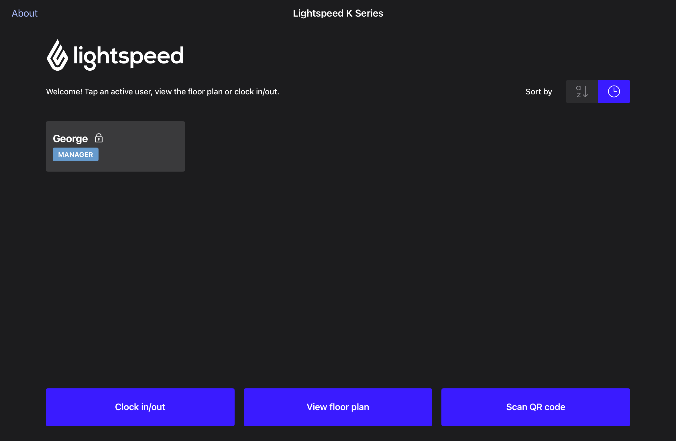 iPad POS - Users screen