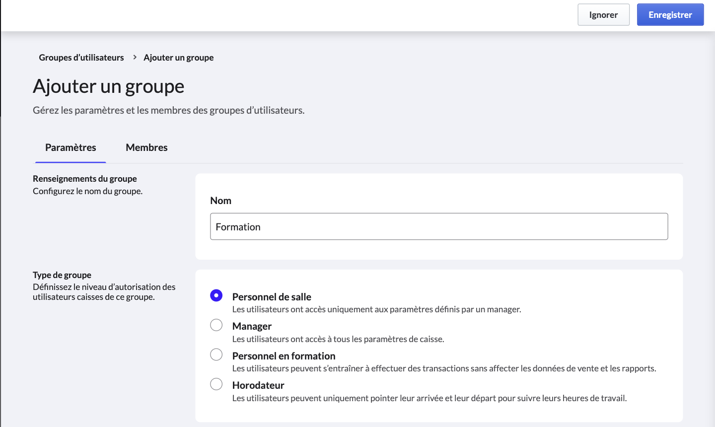 Exemple d’un nouveau groupe école