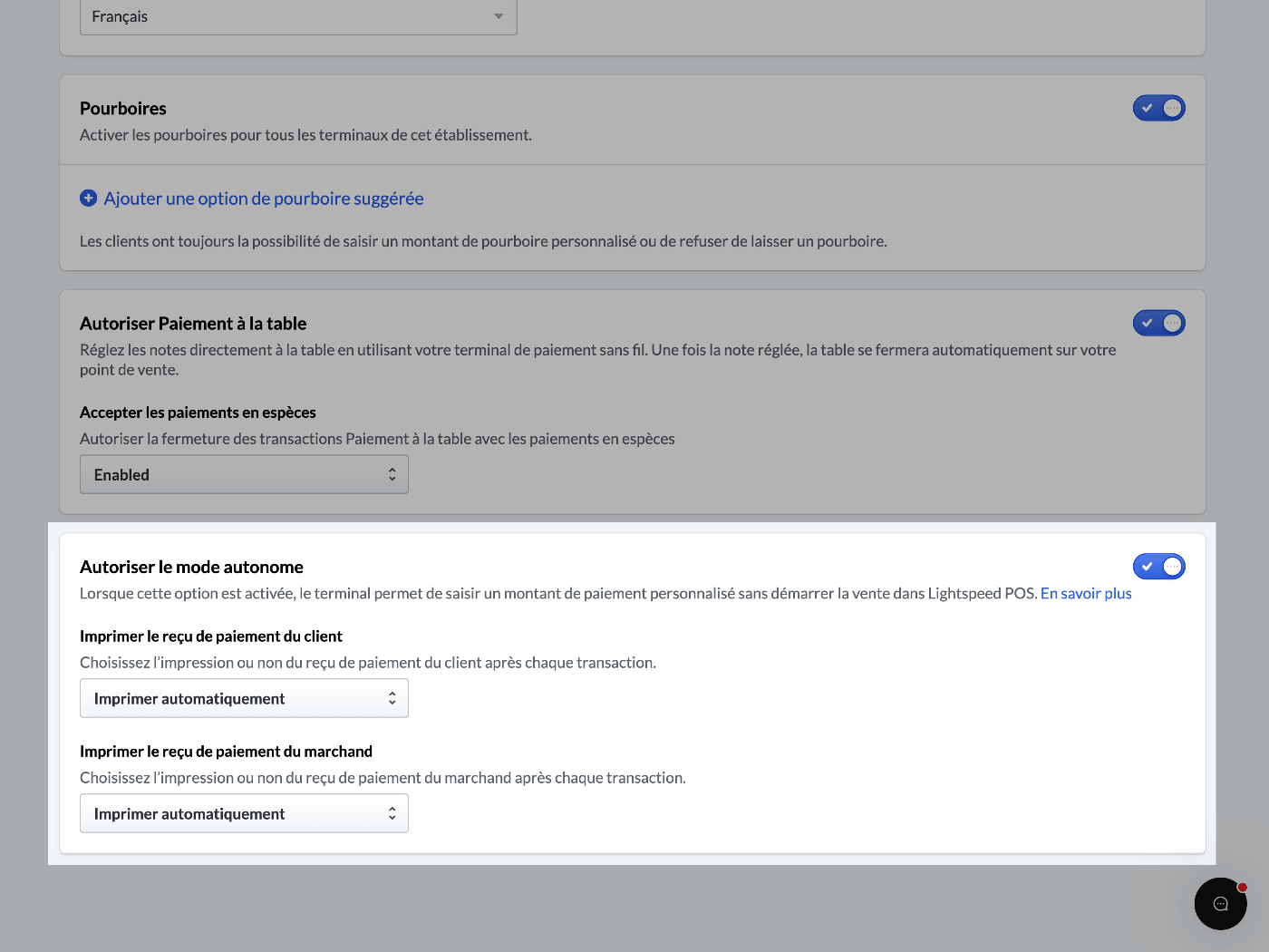 Image shows the settings page for all payment terminals at that location. The tile titled 'Allow Standalone mode' has been highlighted.