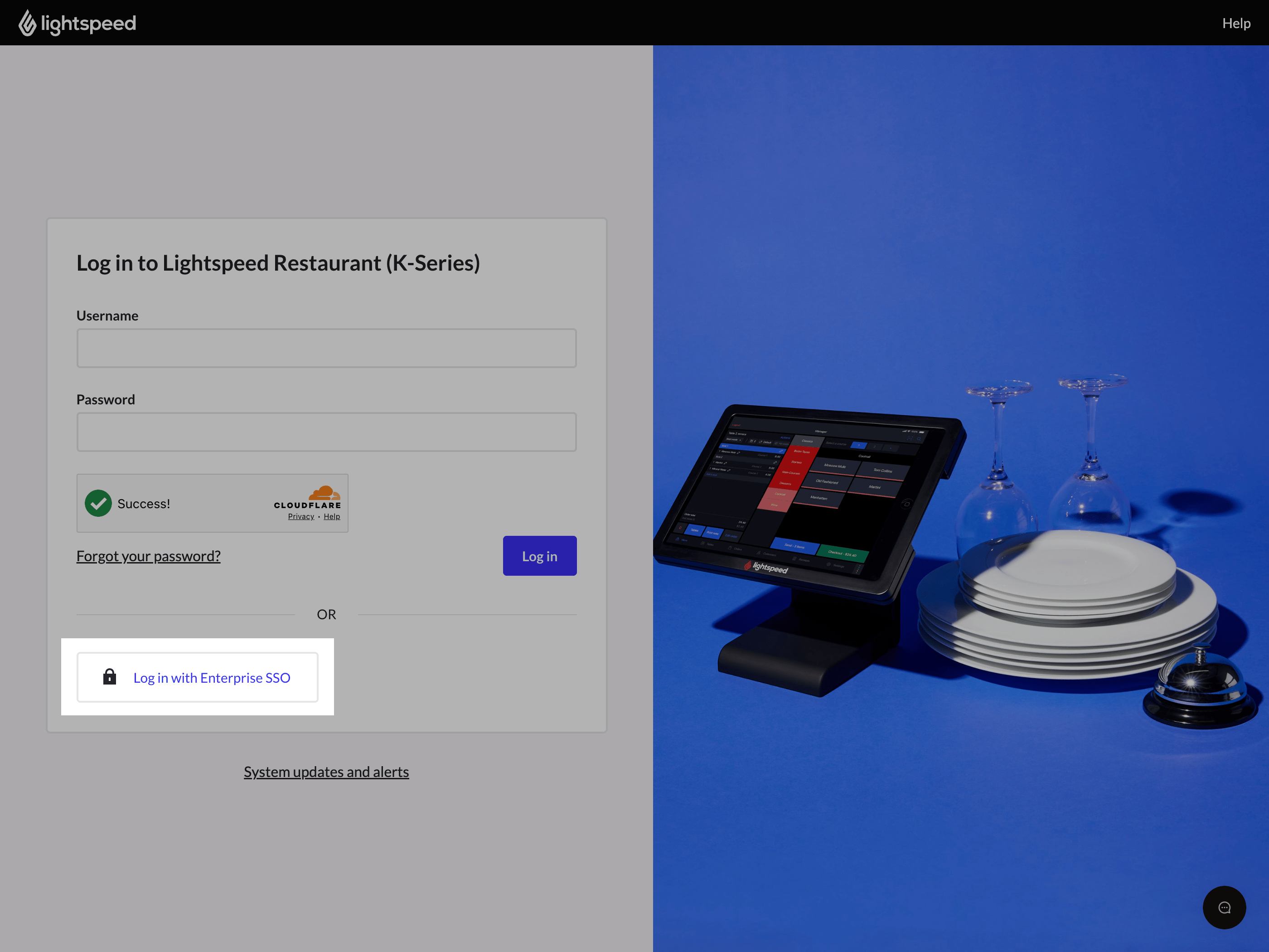 SSO Back Office login button