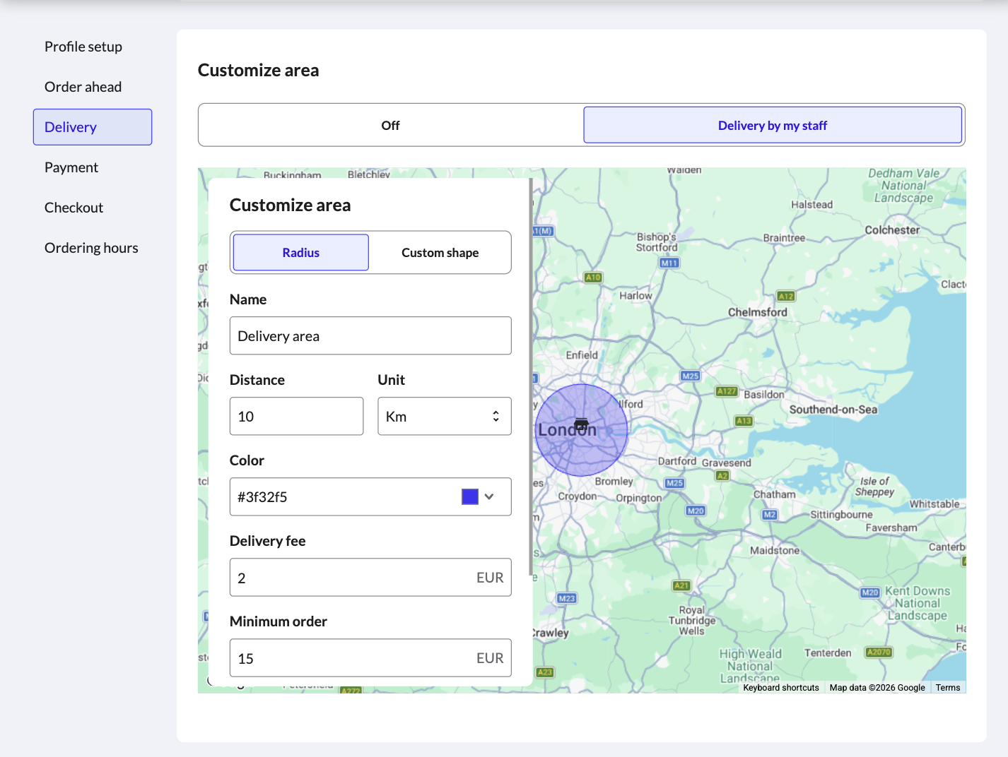 The Delivery page