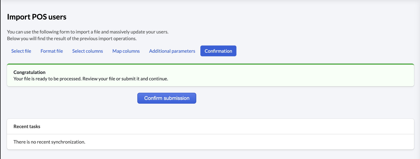 Image displays the 'Confirmation' tab of the import wizard