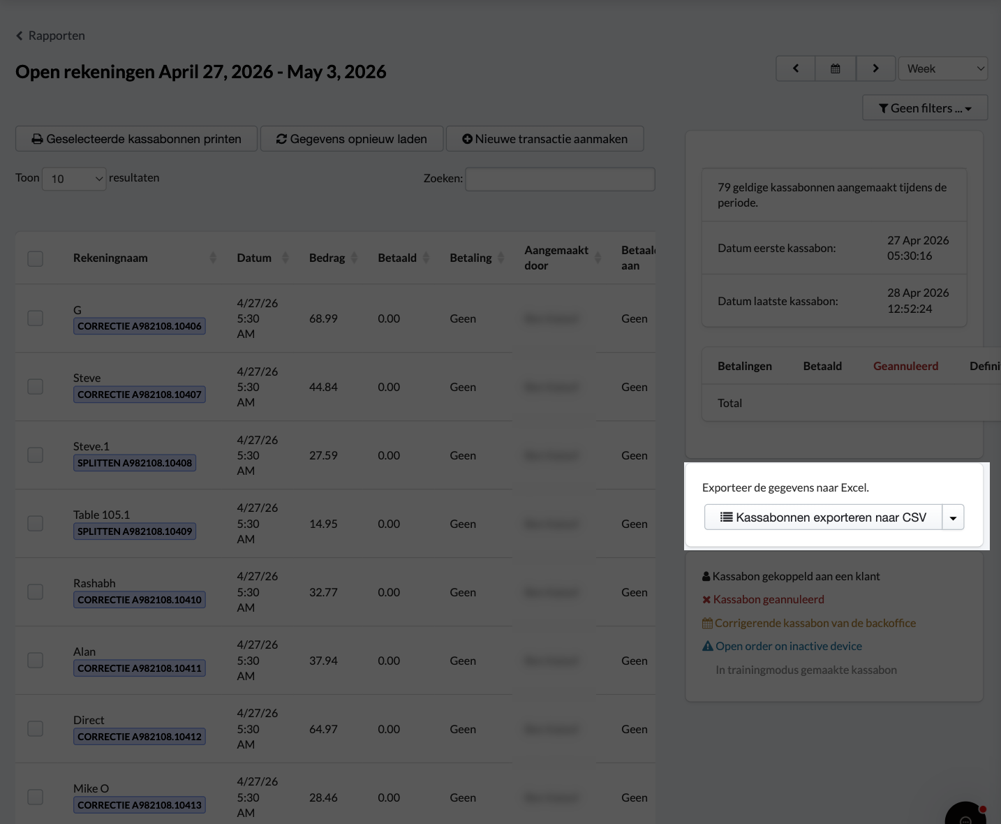 Als je de rapporten exporteert, kun je een digitale kopie van je rapport op je computer bewaren of een fysieke kopie afdrukken.
