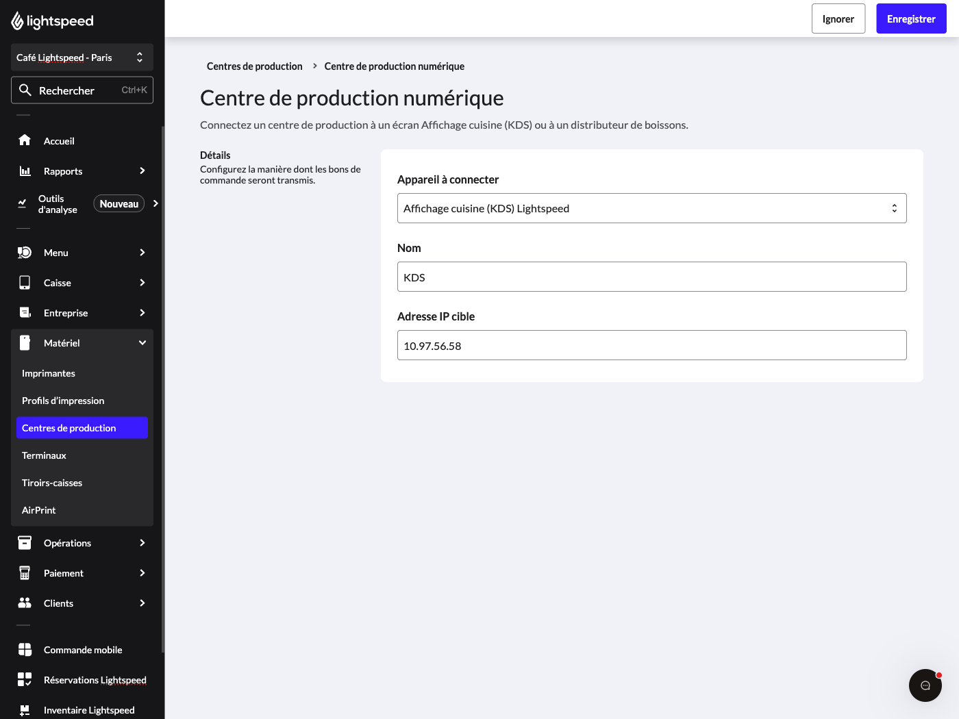 Ajouter un centre de production numérique