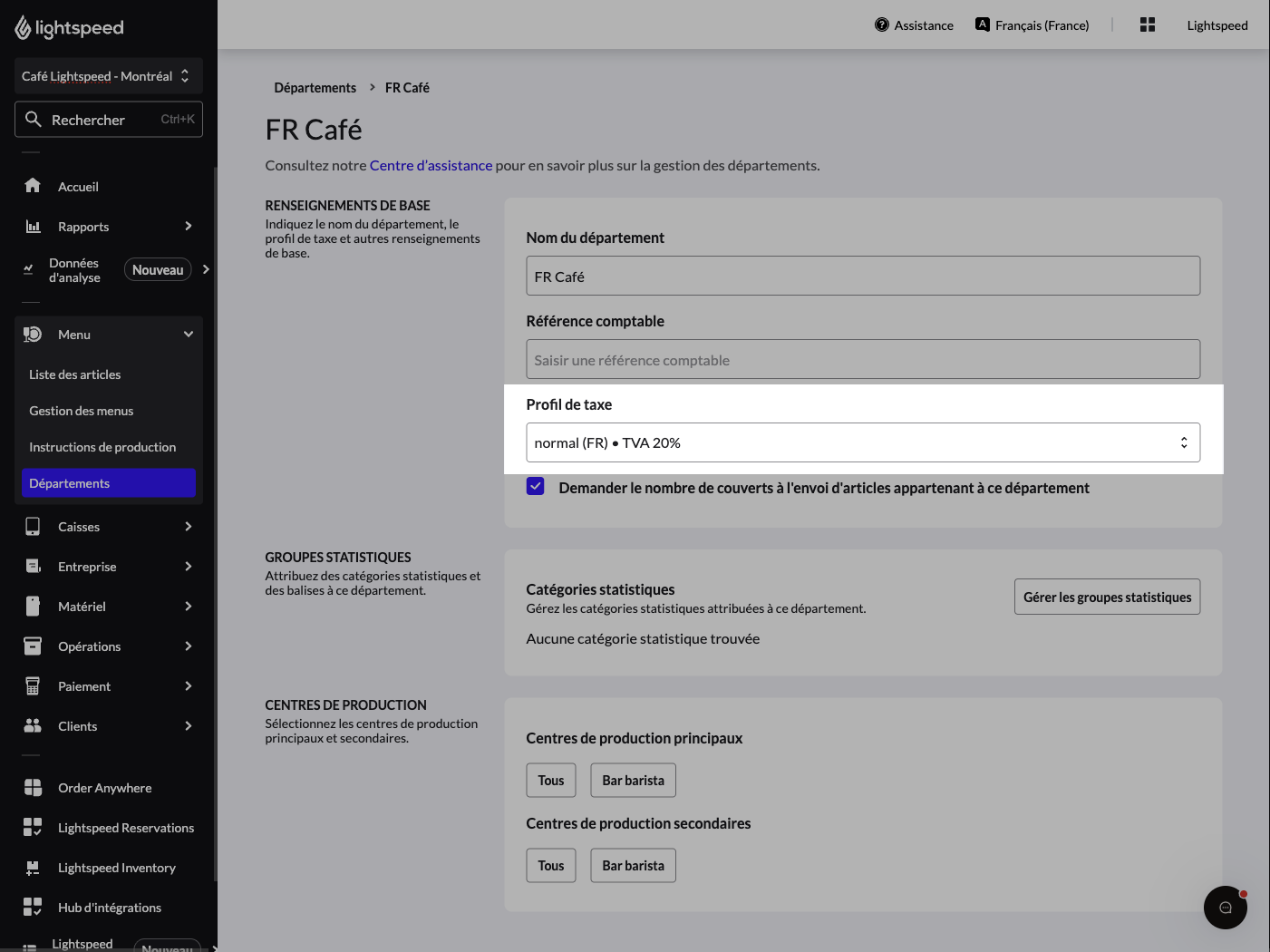 'Edit accounting group' screen with 'Tax profile' field highlighted